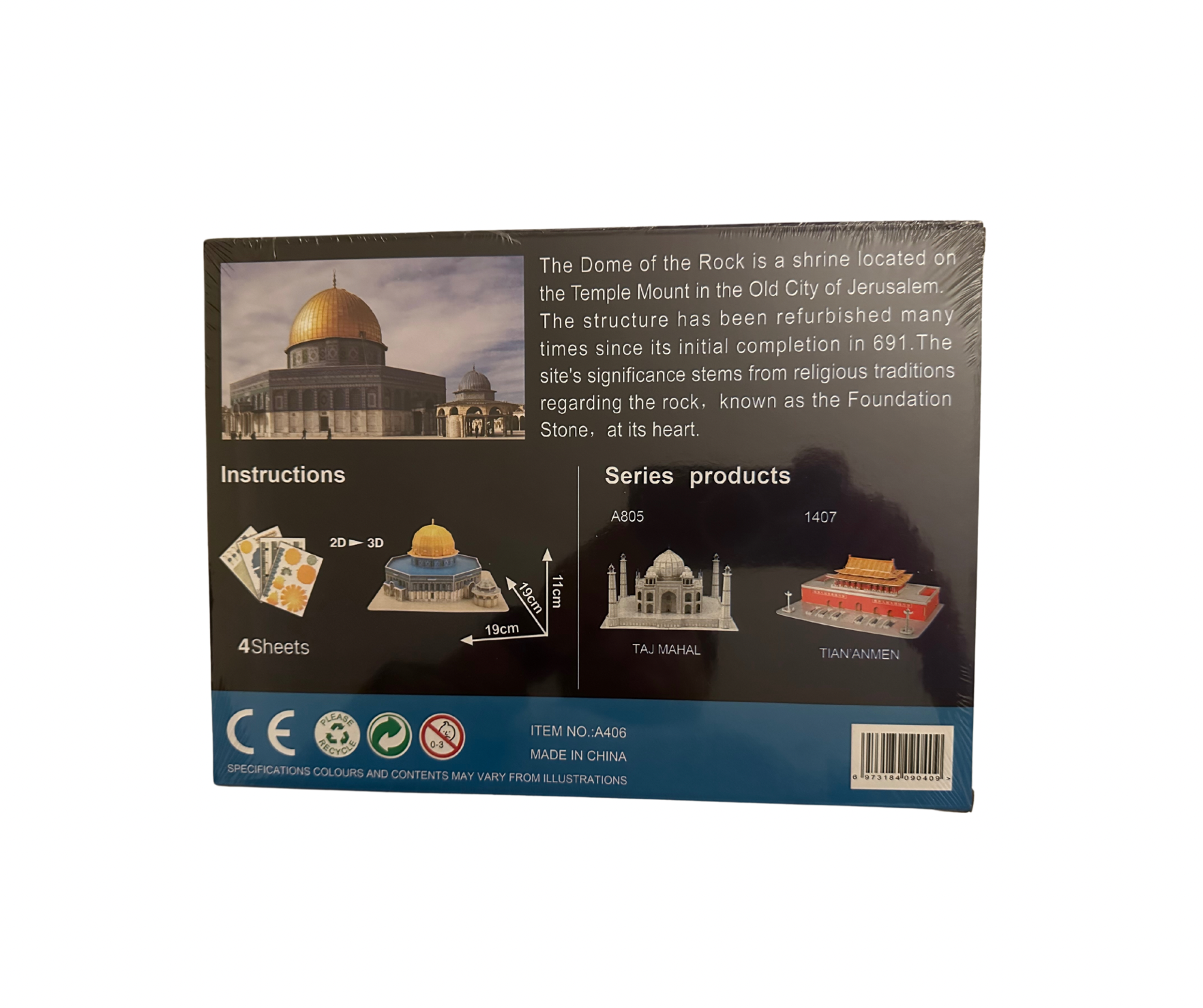 3D Puzzle of the Dome of the Rock | Educational and Decorative Model for Muslim Families