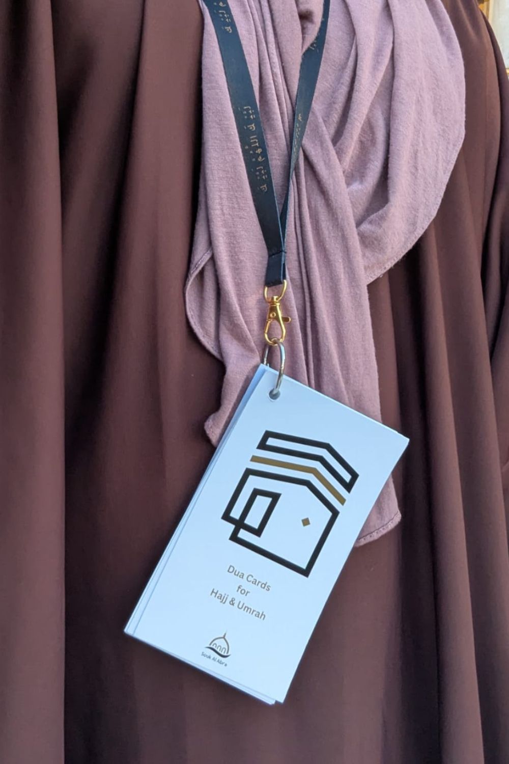 Hajj & Umrah Dua Card Kit with Lanyard & 7-Bead Tawaaf Tasbih – Essential Pilgrimage Gift Set