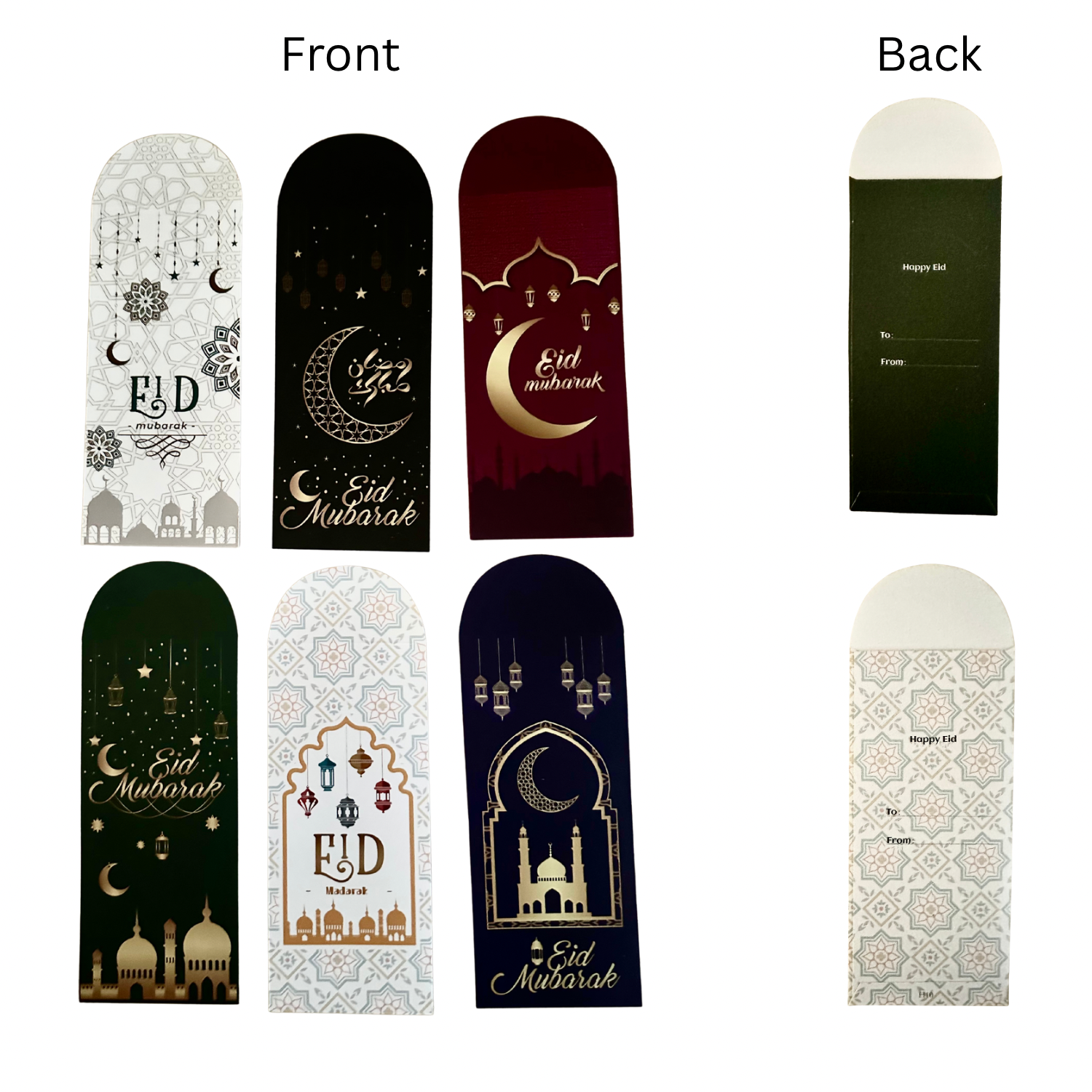 Elegant Eid Mubarak Money Envelopes – Kraft Paper with Gold Foil Design
