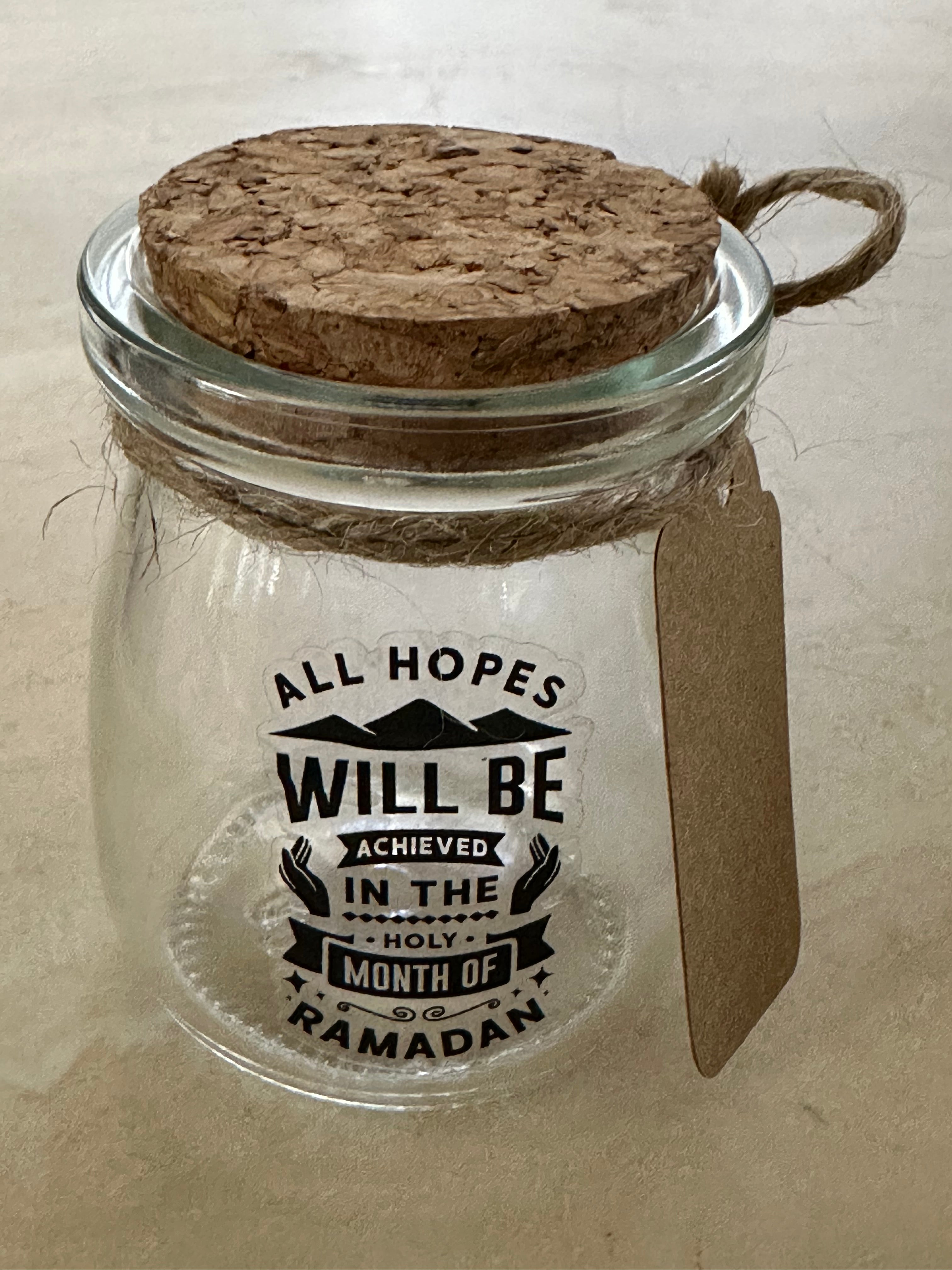 Ramadan Mubarak Glass Gift Jars – Perfect for Dates, Nuts & Chutneys