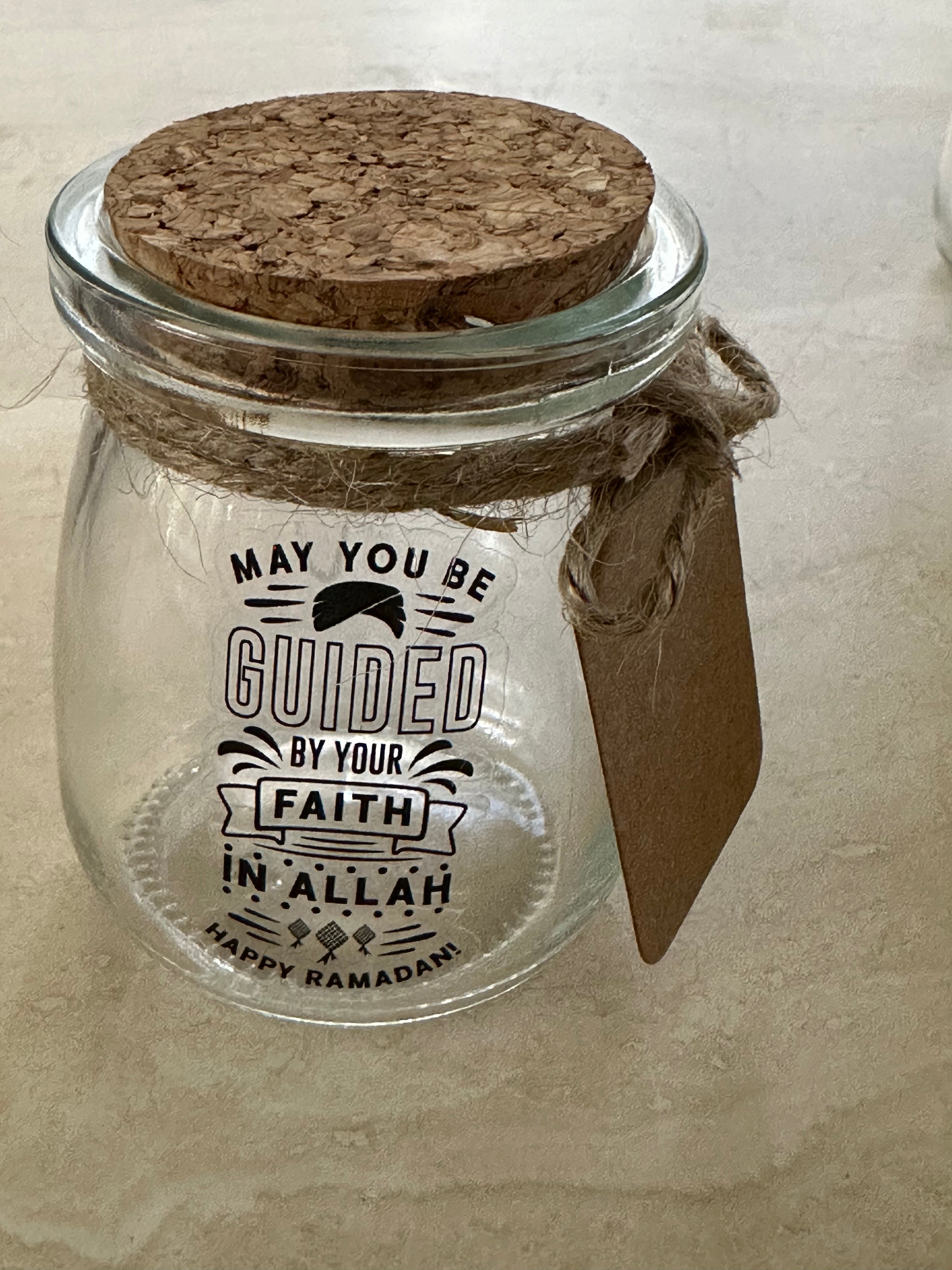 Ramadan Mubarak Glass Gift Jars – Perfect for Dates, Nuts & Chutneys