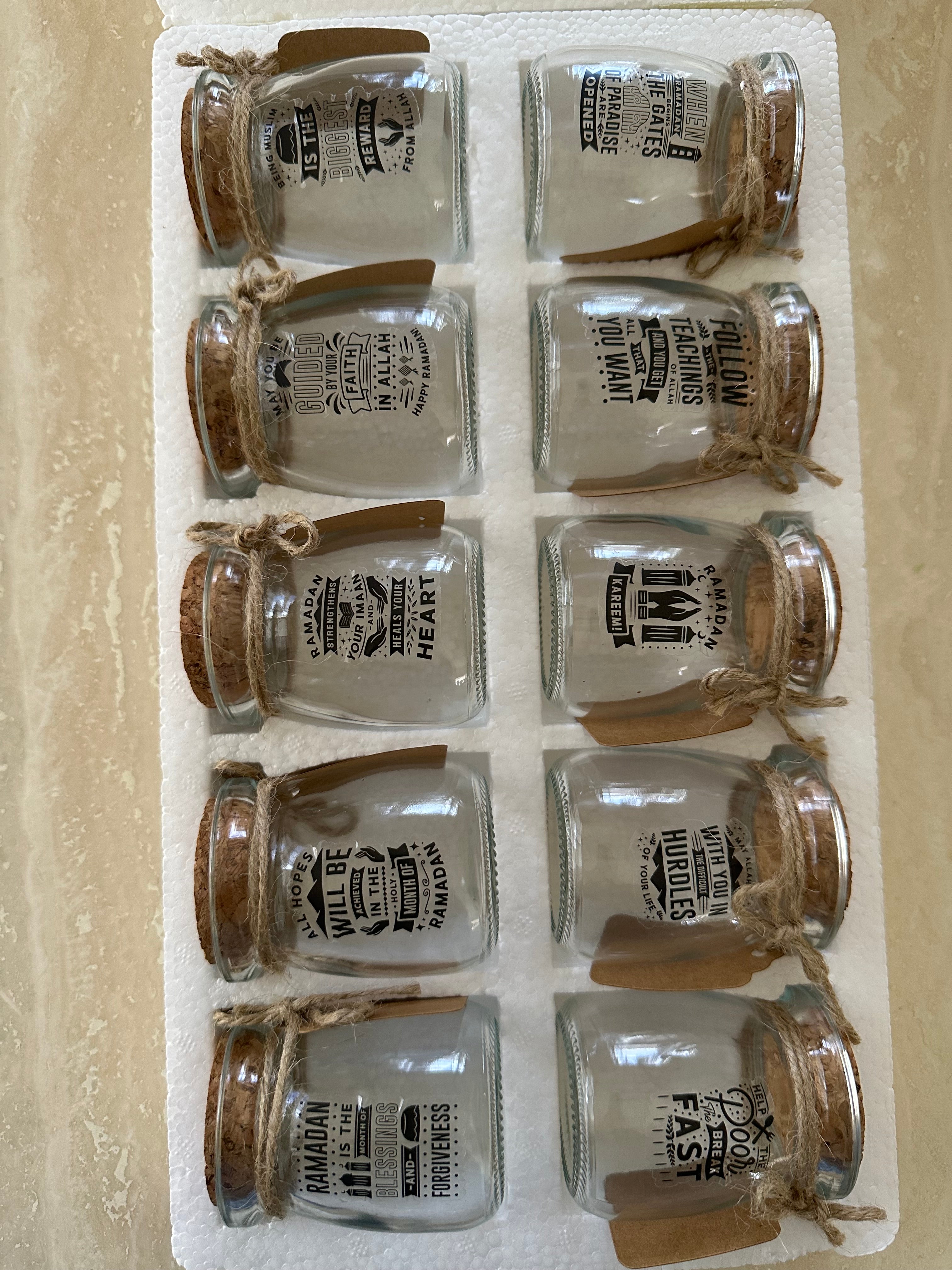 Ramadan Mubarak Glass Gift Jars – Perfect for Dates, Nuts & Chutneys