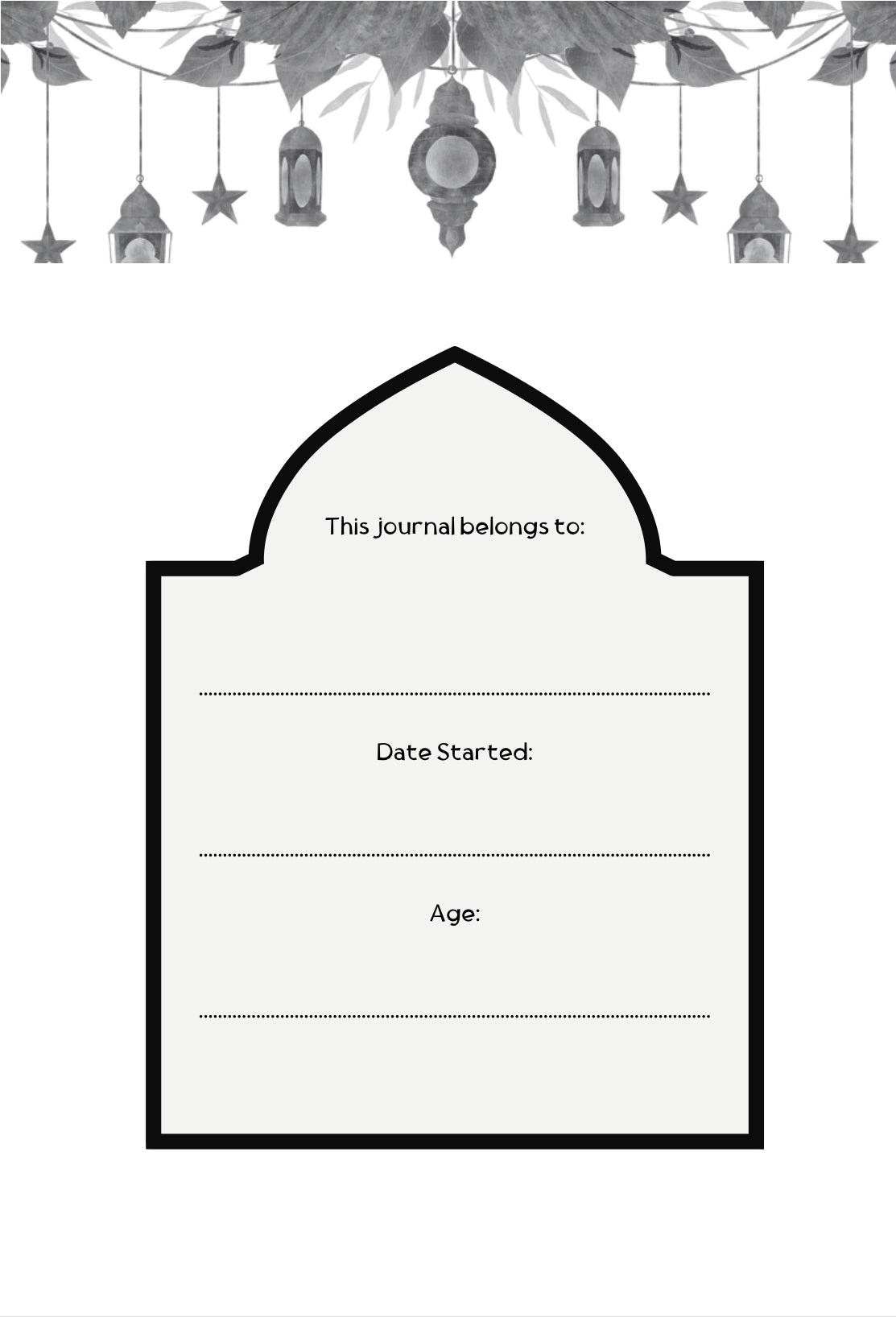 Thank You Allah Journal - B&W