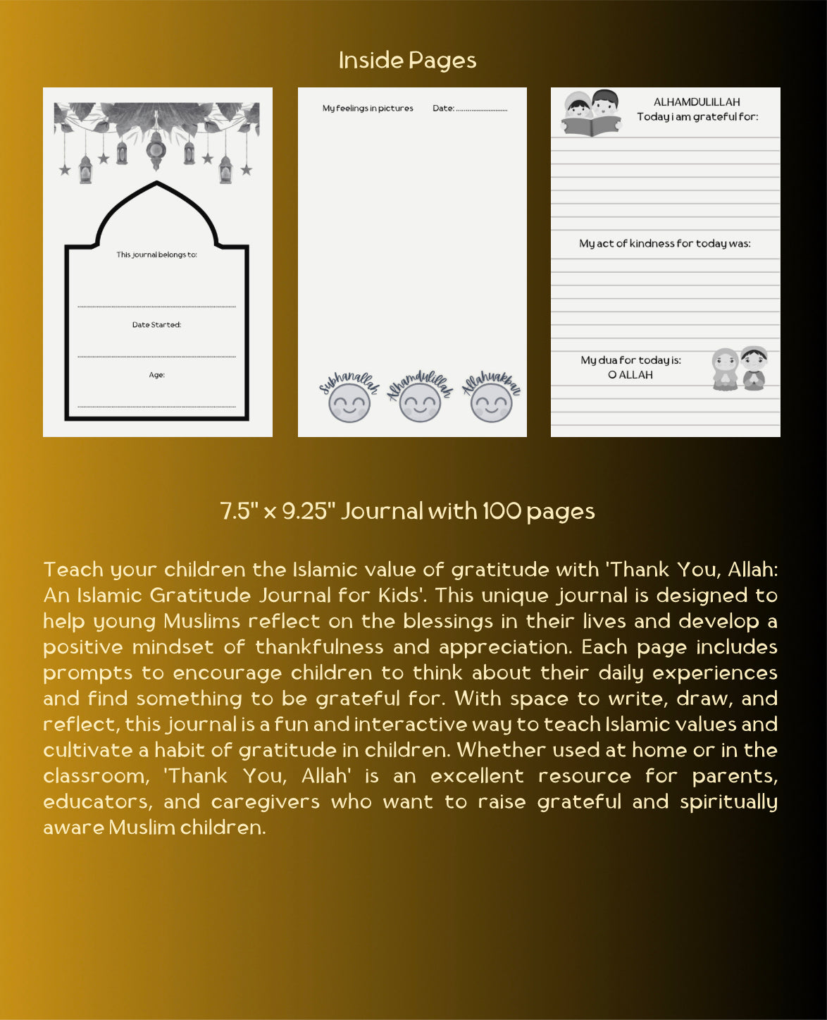 Thank You Allah Journal - B&W