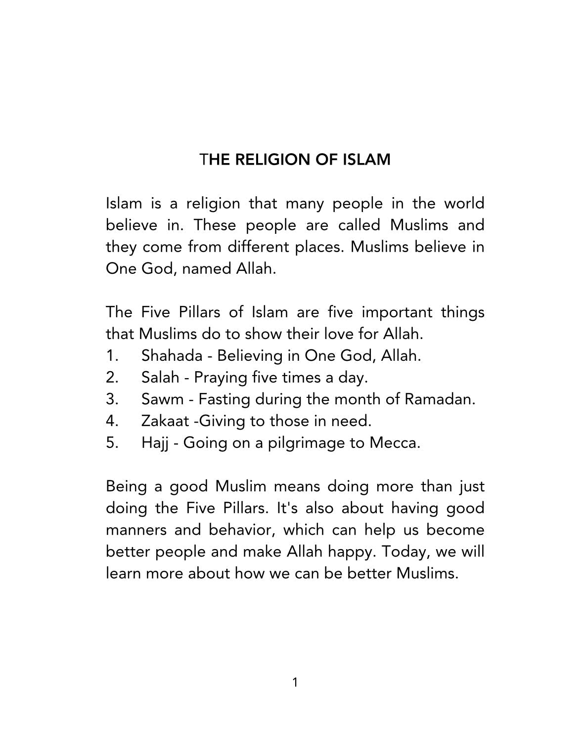 Cultivating Character in Islam