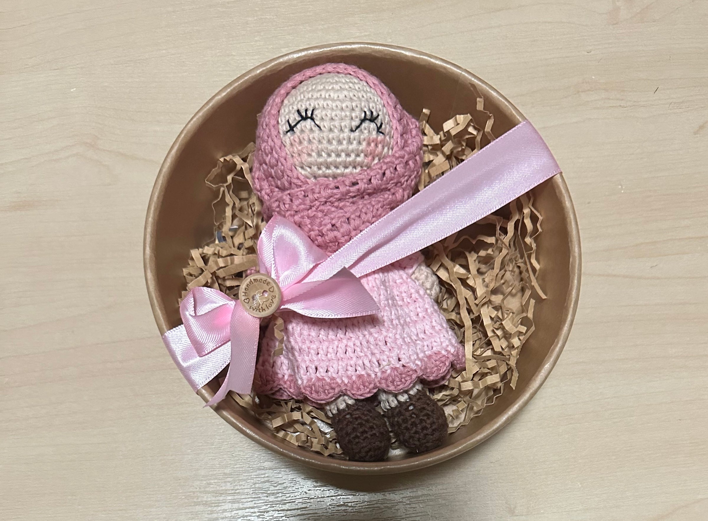 Hijab Doll – Handcrafted Cute Crochet Doll in Fancy Red Dress