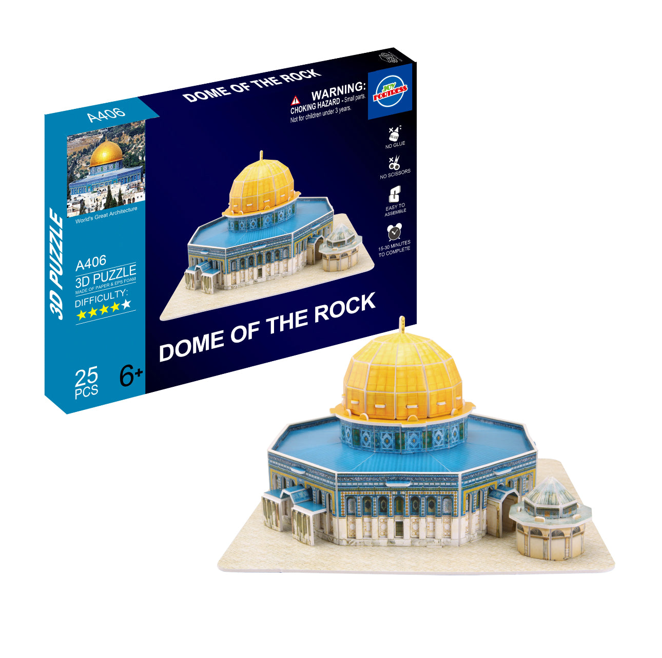 3D Puzzle of the Dome of the Rock | Educational and Decorative Model for Muslim Families
